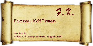 Ficzay Kármen névjegykártya